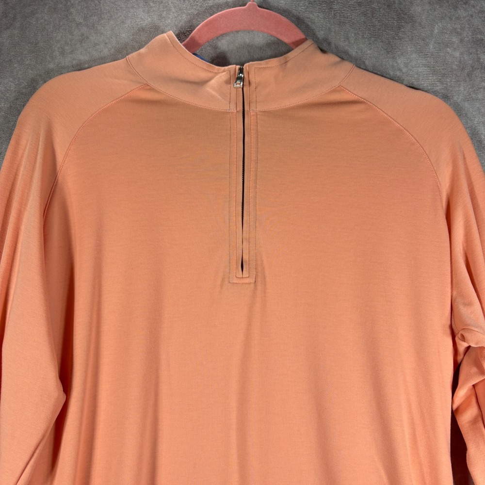 Peter Millar 1/4 Zip Pullover Mens M Peach Crown Crafted Quarter Zip Performance - Picture 2 of 10